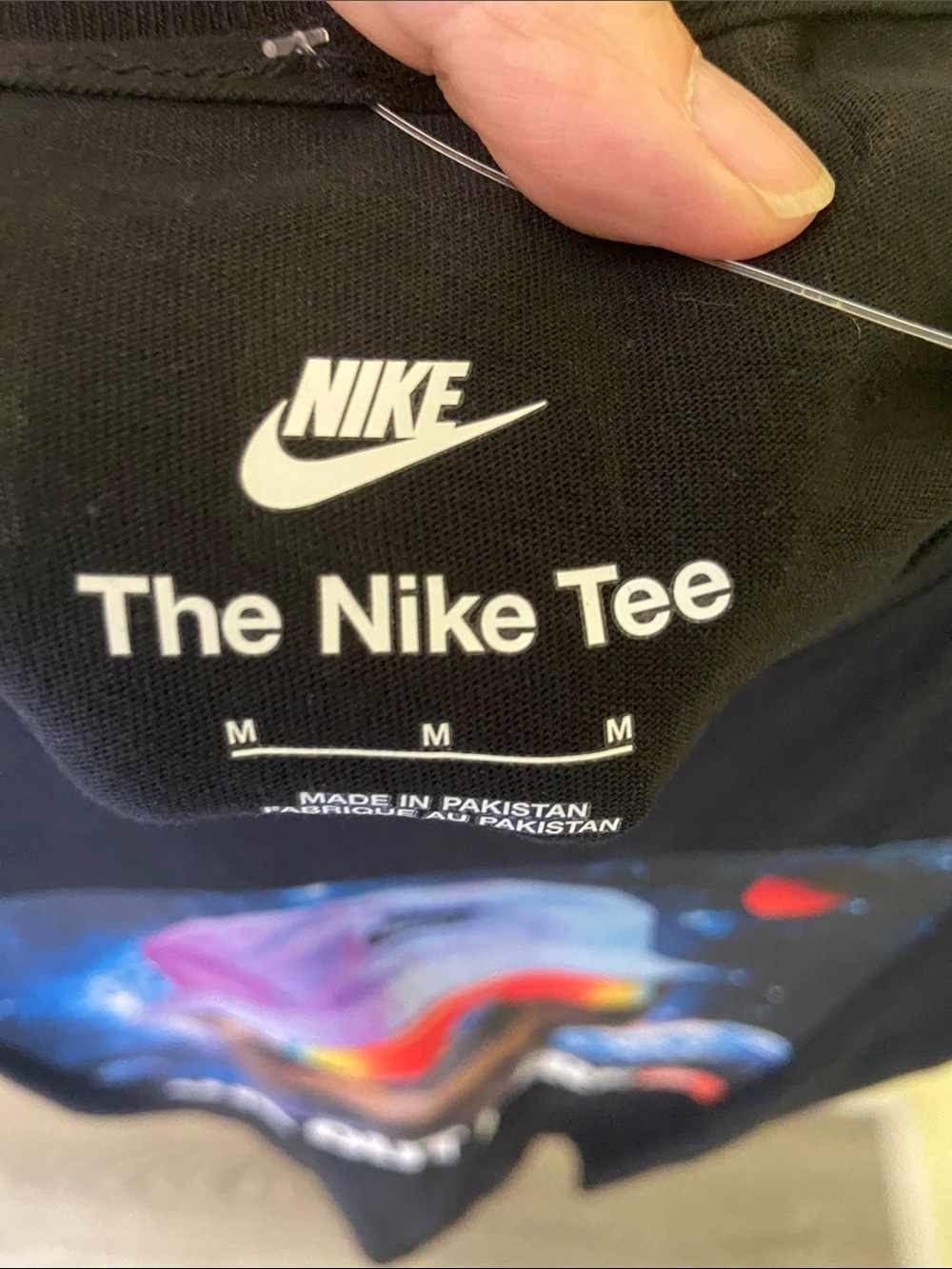 Nike Black Tee with Multicolor Space Sloth Graphic - Picture 2 of 3